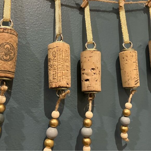 Set of 12 cork tree decorations, homemade, NWOT - Picture 4 of 5